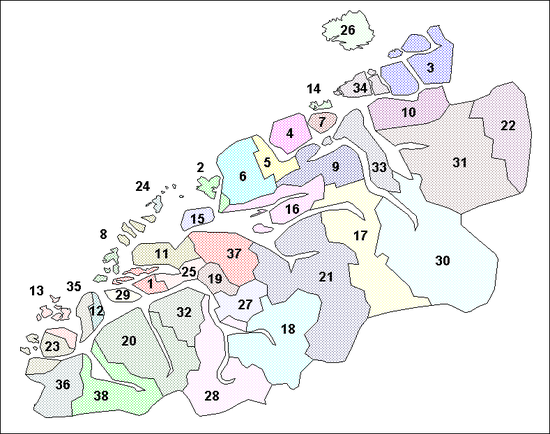 Møre og Romsdal községeinek elhelyezkedése.