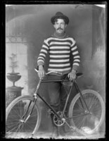 Man with a bicycle in Glengarry County, Ontario between 1895 and 1910