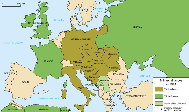 world war 1 map europe 1914. File:Map Europe alliances