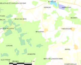 Mapa obce Briquenay