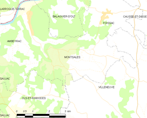Poziția localității Montsalès