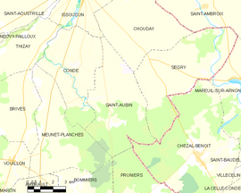 Mapa obce Saint-Aubin
