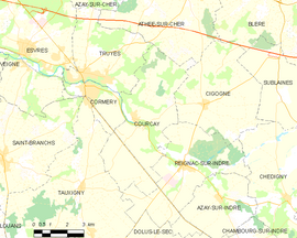 Mapa obce Courçay