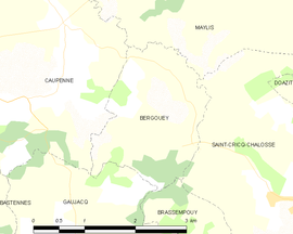 Mapa obce Bergouey
