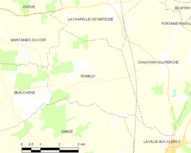Mapa obce Romilly