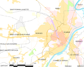 Poziția localității Riorges