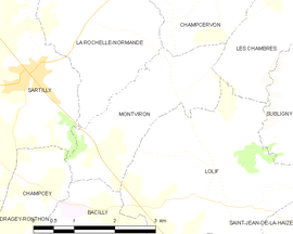 Mapa obce Montviron