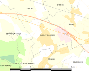 Poziția localității Sars-et-Rosières