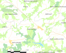 Mapa obce Saint-Pardoux