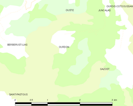 Mapa obce Ourdon