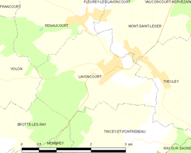 Mapa obce Lavoncourt