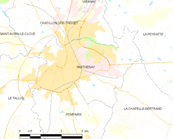 Kart over Parthenay