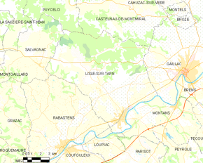 Poziția localității Lisle-sur-Tarn