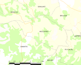 Mapa obce Moulayrès