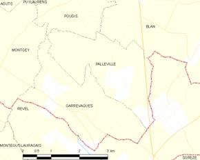 Poziția localității Palleville
