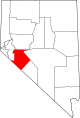 Mapa de Nevada con la ubicación del condado de Mineral