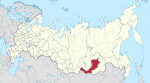 Mapa zobrazující Buryatia v Rusku