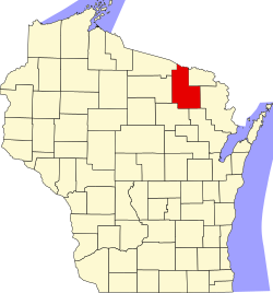 map of Wisconsin highlighting Forest County