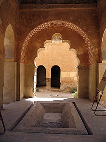 In their North African constructions, the Almoravids explored the use of cusping to make arches more decorative, as seen here in the Almoravid Qubba in Marrakesh. Marrakesh 02 054 (4826882276).jpg