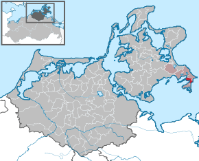 Poziția Middelhagen pe harta districtului Vorpommern-Rügen
