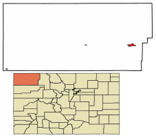 Местоположение Крейга в округе Моффат, штат Колорадо.