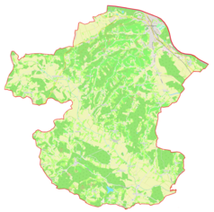 Mapa konturowa gminy Gornja Radgona, blisko dolnej krawiędzi znajduje się punkt z opisem „Ivanjski Vrh”