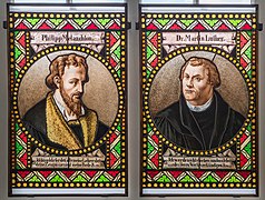 Bleiglasfenster Philipp Melanchton und Dr. Martin Luther