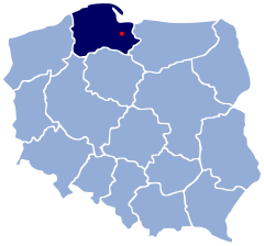 Localização de Tczew na Polónia