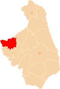 Okres Kolno na mapě vojvodství