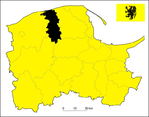 Localização do Condado de Lębork na Pomerânia.