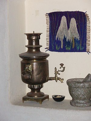 little Samovar of cylindrical type for home use