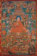 Thangka del siglo XVIII, representando a Sangye Gyatso.