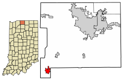 Расположение Уокертона в округе Сент-Джозеф, штат Индиана.