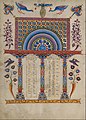تذهیب در نقاشی ارمنی دارای جایگاه والایی است. خوران اثر توروس روسلین. ترسیم چارچوبی هلالی شکل بر پایهٔ سه ستون کورینتی به صورت نمادی از محراب کلیسا، که دربرگیرندهٔ فهرست مندرجات، فصول و باب‌های انجیل است.