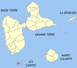 Kommunens läge i departementet Guadeloupe.