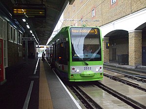 Spårvagn på Wimbledon station