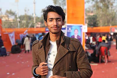 Tulsi Bhagat during Maithili Wikimedians 1st Meetup in Janakpur