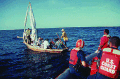 Image 18U.S. Coast Guard intercepting Haitian refugees, 1998 (from History of Haiti)