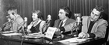 The University of Minnesota on the radio version of the College Bowl, c. 1953-54 University of Minnesota on College Bowl 1953-54.jpg