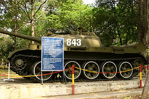 Vietnamese T-54A or Type 59 tank at the Reunification Palace in Ho Chi Minh City, Vietnam.jpg