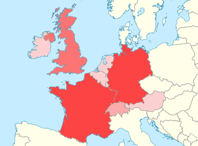 Location map Western Europe World Heritage Sites