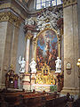 Capela laterală cu un tablou reprezentând martiriul Sfântului Sebastian