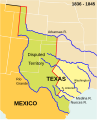 Image 6The Republic of Texas. The present-day outlines of the U.S. states (white lines) are superimposed on the boundaries of 1836–1845. (from History of Texas)