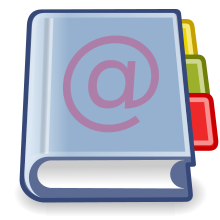 A digital address book icon X-office-address-book.svg
