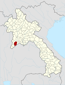 Location of Xanakharm district in Laos