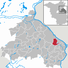 Poziția Zechin pe harta districtului Märkisch-Oderland