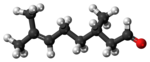 Model molekuly (−)-citronellalu