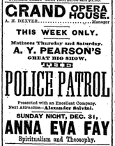 Advertisement for A.Y. Pearson's "Police Patrol," 1893