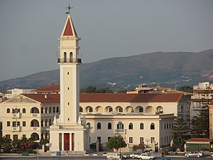 English: Belltower of Agios Dionysios Church i...