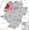 Lage der Gemeinde Aidhausen im Landkreis Haßberge